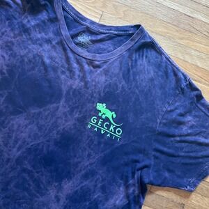 Gecko Hawaii Volcanic Acid Wash Tee Shirt Men XL Neon Nylon 90 Beach Funky Retro